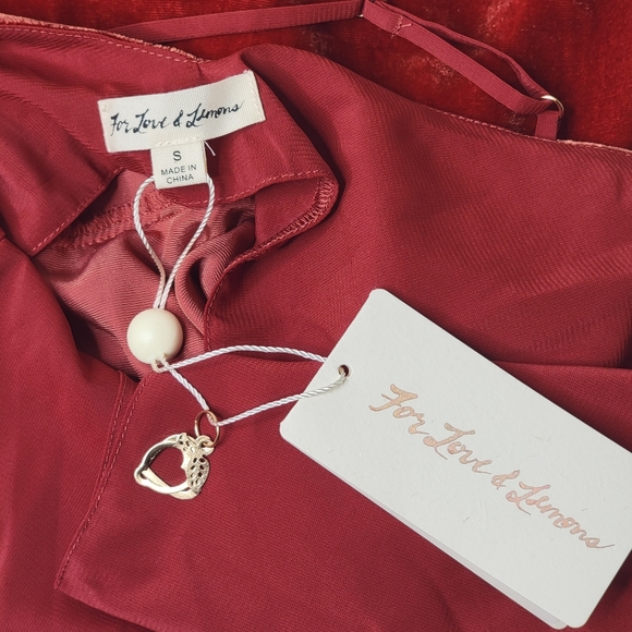 NWT For Love & Lemons Nadine Velvet Maxi Dress Rust Small High Slit - Picture 6 of 11